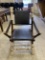 MODERN LEATHER & WOOD FOLDING CHAIR