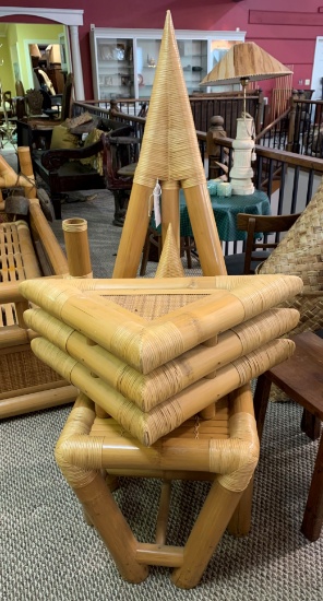 BAMBOO CHAIR & OTTOMAN