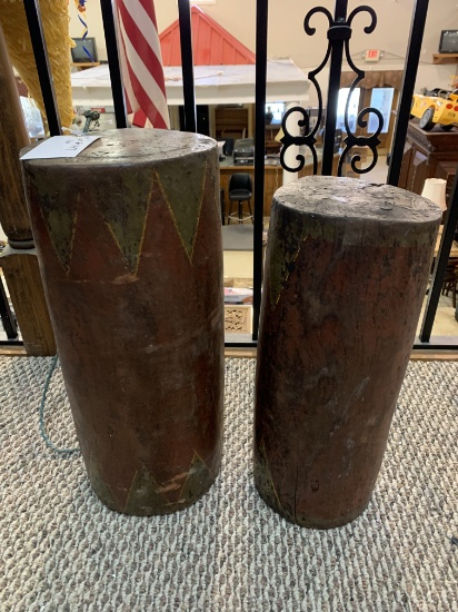 2 PAINTED DRUMS