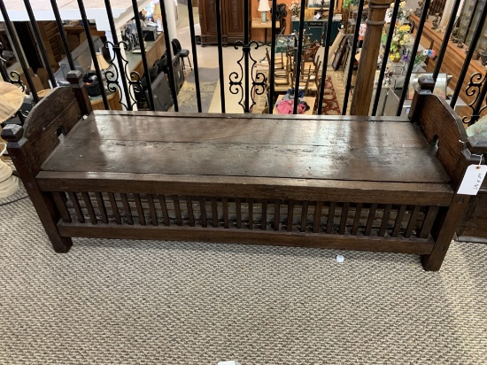 WOOD BENCH W STORAGE