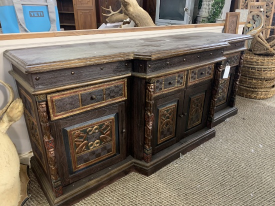 CARVED & PAINTED WOOD BUFFET