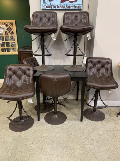TABLE & 6 BAR STOOLS