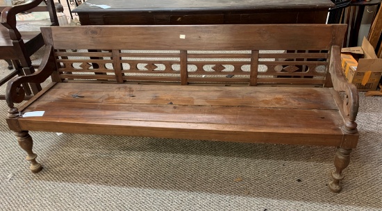 WOOD CARVED BENCH