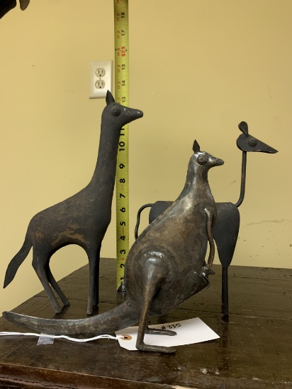 BOX OF ASSORTED METAL ANIMALS