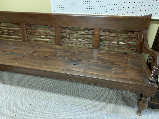 WOOD CARVED BENCH