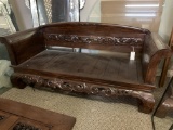 CARVED WOOD BENCH