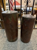 2 PAINTED DRUMS