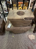 2 WOOD PEDSTALS