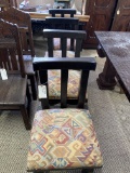 4 WOOD CHAIRS WITH PADDED BOTTOMS