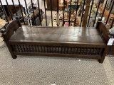 WOOD BENCH W STORAGE