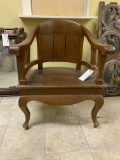 WOOD BARREL BACK CHAIR