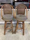 2 BAMBOO BAR STOOLS