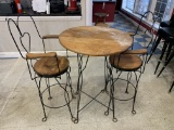 BAR HEIGHT TABLE & 2 STOOLS