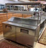 TRUE STAINLESS COOLER PREP BAR W 2 TOP SHELVES