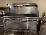 US RANGE 4 BURNER RANGE, FLAT TOP, 2 OVENS