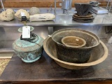 3 COOPER BOWLS & COOPER LAMP