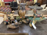 MIXED LOT OF CARVED WOOD ANIMALS