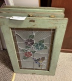 4 HUMMING BIRD THEMED STAINED GLASS WINDOWS