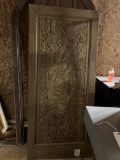 MIXED LOT OF WOOD CARVED PANELS, MIRROR, ETC