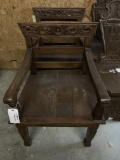 PAIR OF WOOD ARMED CHAIRS