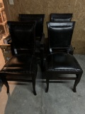 4 WOOD CHAIRS W PADDED BACKS & BOTTOMS
