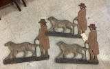 3 PCS OF PAINTED METAL ART