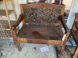 WOOD CARVED BENCH