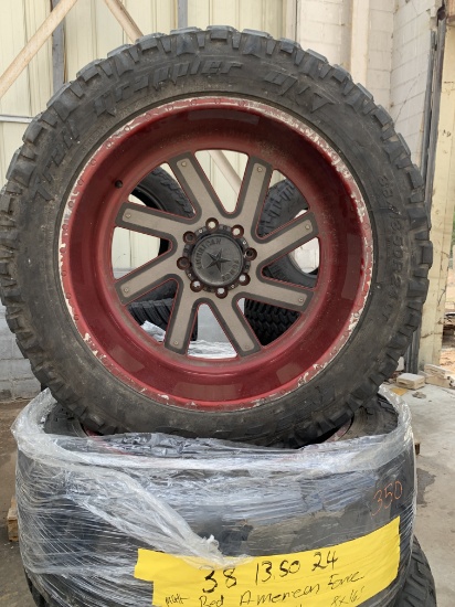 Set of 4 American Force 8 Lug 24" Wheels & Tires