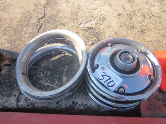4 Beauty Bans 15" & 4 Factory Chevrolet Hub Caps