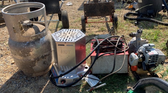 Mixed Lot: Heater/Propane Tank/Welder/Motor