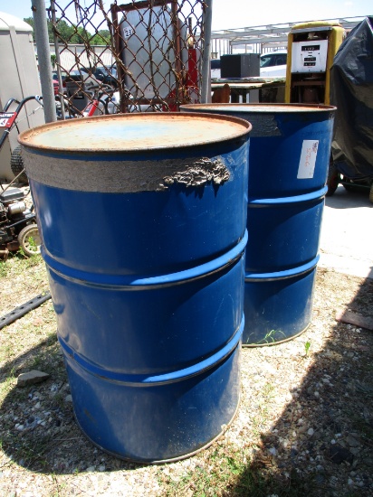 (2) metal barrels