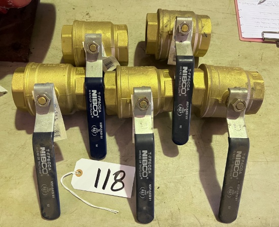 (5) 2.5" Brass Ball Valves