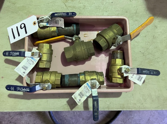 (5)1.25 Brass Ball Valves/(2).5 Brass Ball Valves