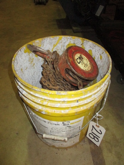 Bucket with (2) Chain Falls