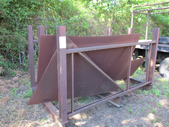 Metal rack with assorted steel plates