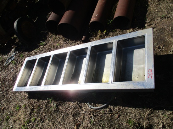 Stainless steel 6 section serving bay