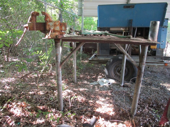 Steel Shop Table 56" x 48" with Rigid vise