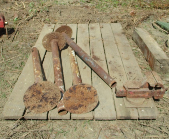 Shop Table with pipe legs/ Wilton Vise