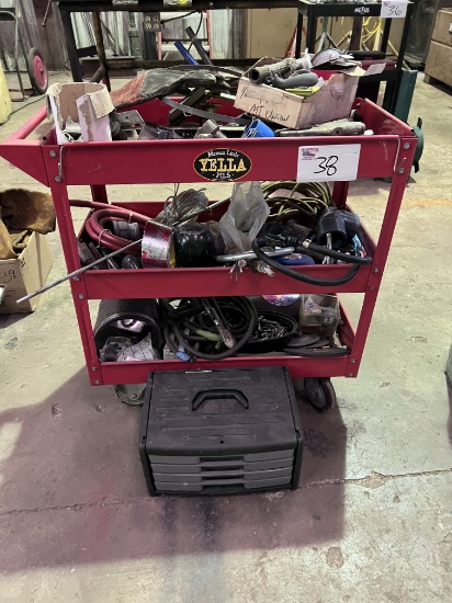 Red Shop Cart/Assorted Items