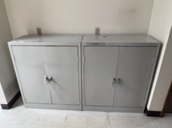(2) Metal office cabinets
