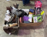 Mixed Lot: Wood Box/Tools/Assorted Items