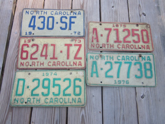 1972-1976 NC Vehicle Tags