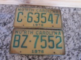Lot of 2- 1976 NC Vehicle Tags