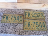 Lot of 3- 1971 NC Vehicle Tags