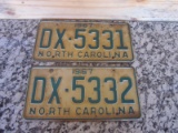 Lot of 2- 1967 NC Vehicle Tags
