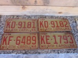 Lot of 4- 1970 NC Vehicle Tags