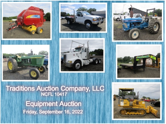 Traditions Auction Co LLC Equipment Sept 16, 2022