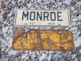 Lot of 2 Monroe NC Town Tags 1969 & 1966