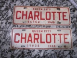 Lot of 2 1968 Charlotte Town Tags