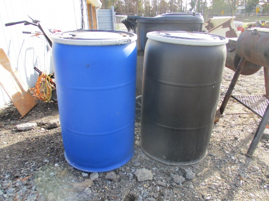 (2) Plastic Barrels with Rings